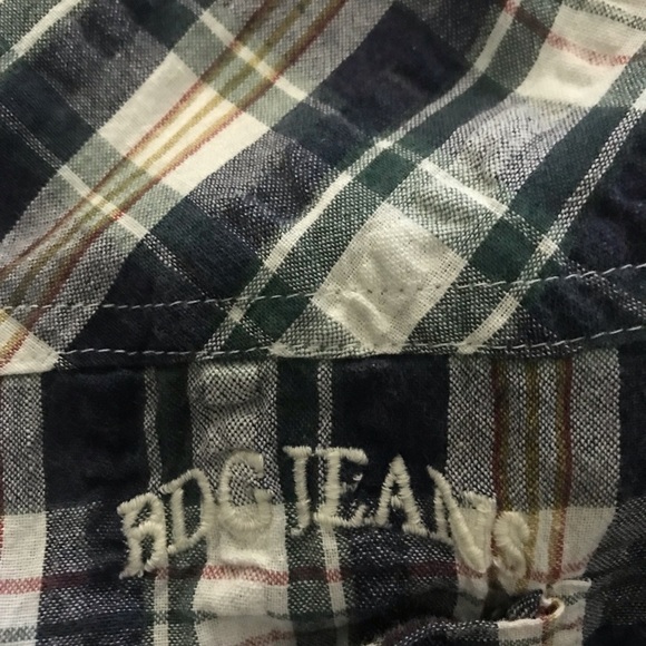 BDG URBAN OUTFITTERS Women’s Addison Check Button-Up Plaid Navy White Shirt L - Picture 7 of 15